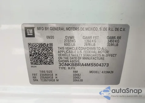 2021 Chevrolet Blazer Fwd 1Lt from USA, damaged, VIN 3GNKBBRA4MS504373